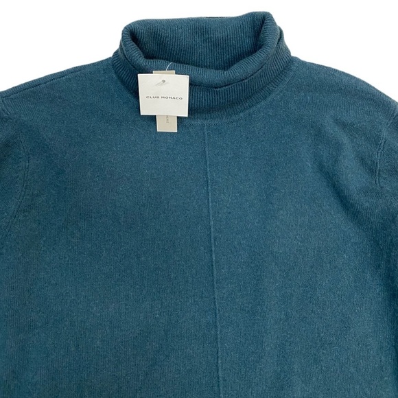 NWT Club Monaco Recycled Cashmere Turtleneck Sweater Dress in Dark Green Size XS - Picture 6 of 10